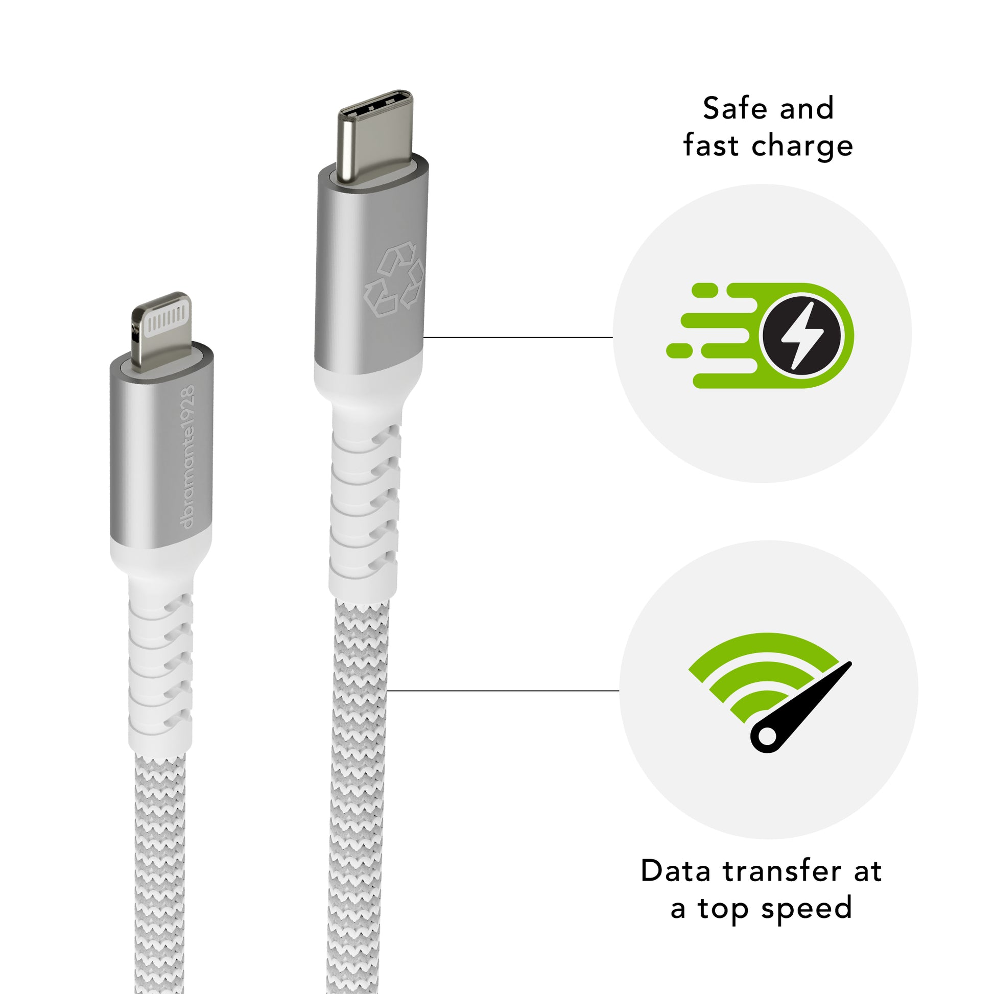 dbramante1928 Daten- & Ladekabel – USB-C auf Lightning 1,2 m – für iPhone/iPad
