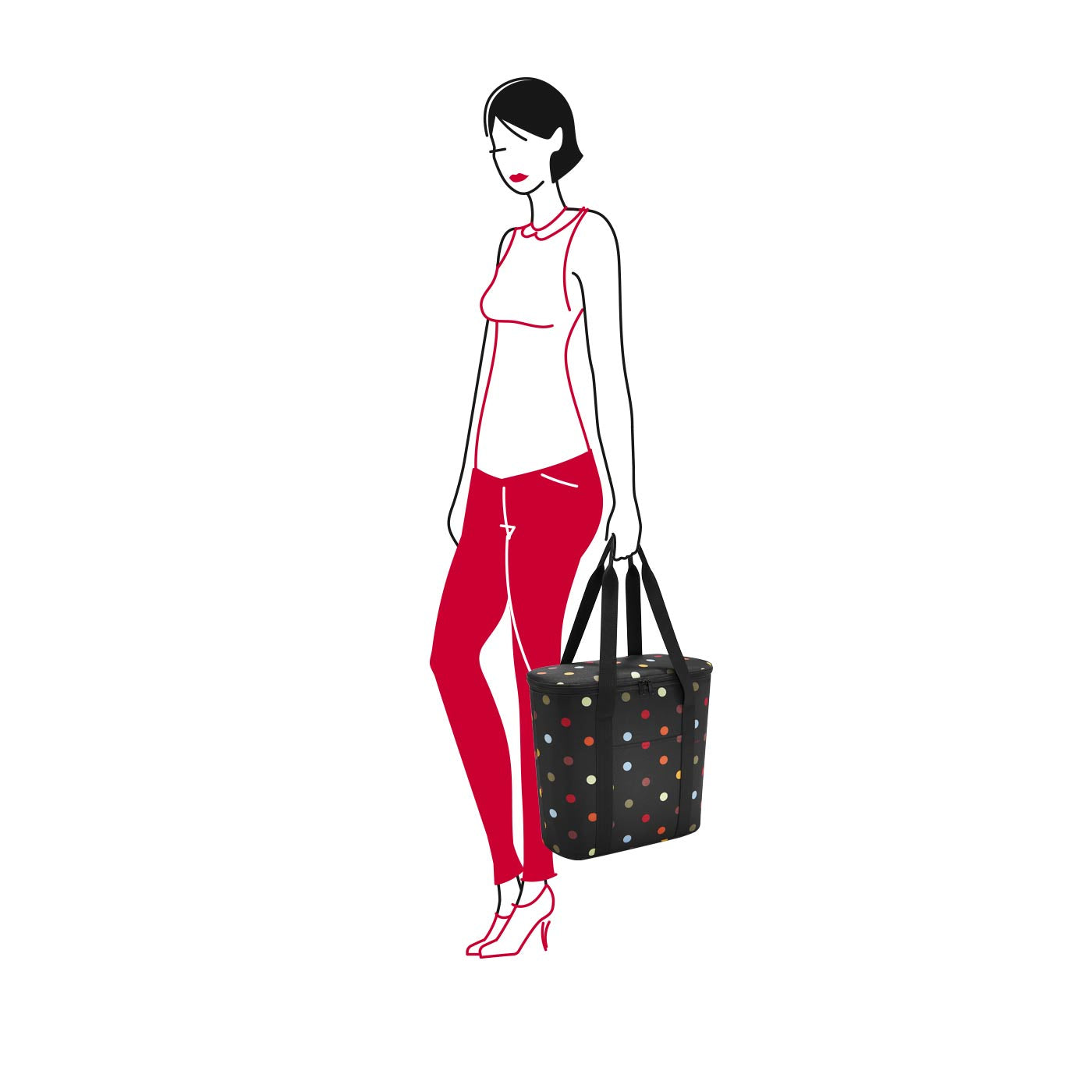 Reisenthel Stofftasche Polyester, Motiv Punkte, 380×350×160 mm