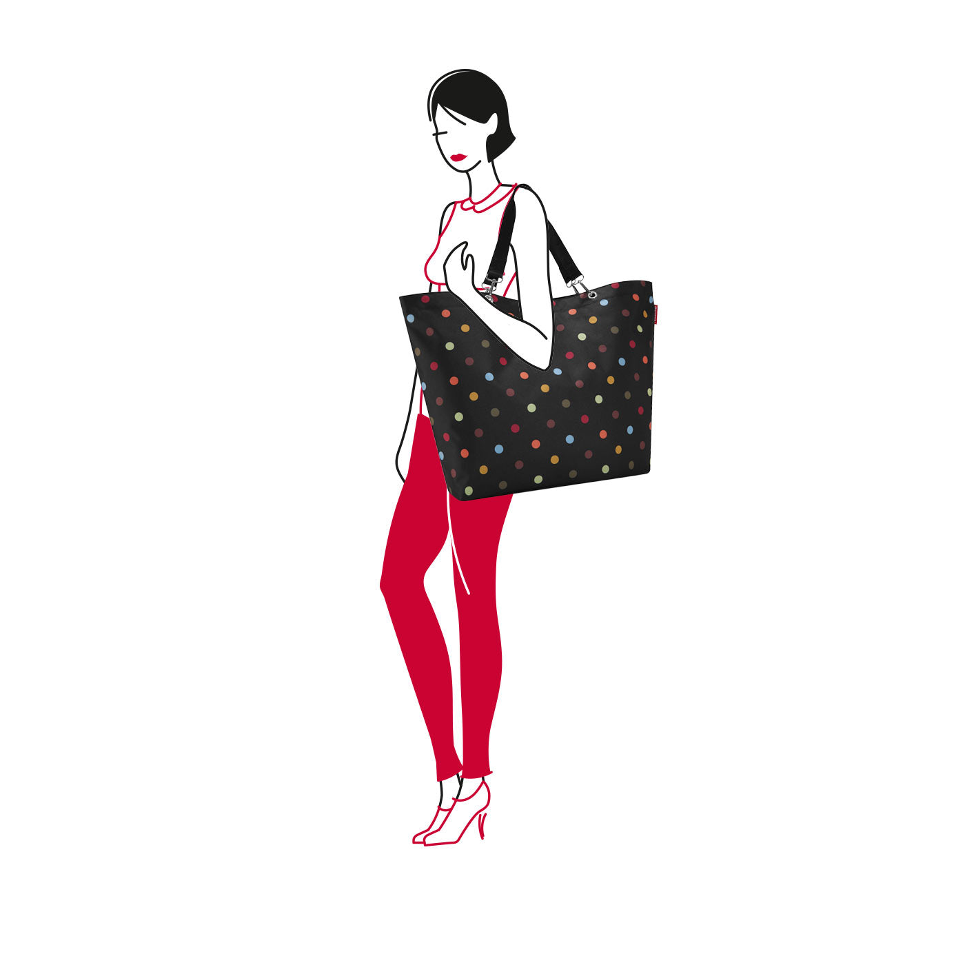 Reisenthel Stofftasche, Polyester, Motiv Dots, 680×455×200 mm