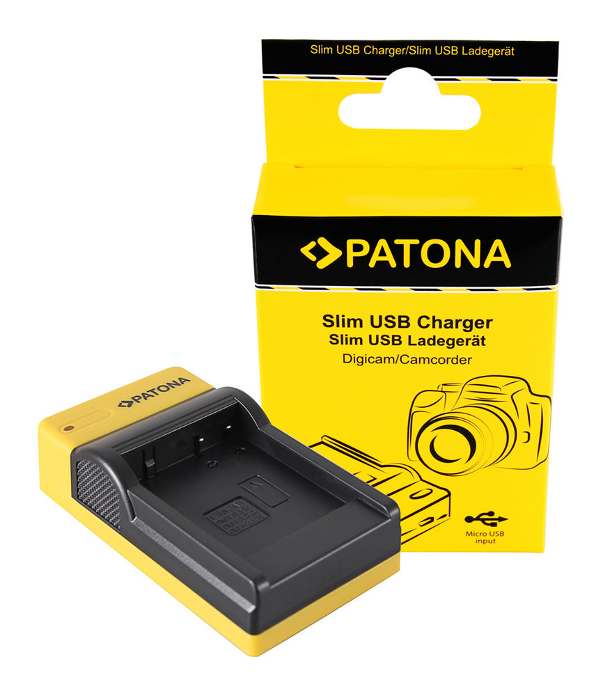 PATONA 151655 Akkuladegerät – Micro-USB (DC 5 V → 8,4 V, 1 A) – für Panasonic GF3, GF5, GX7 und andere
