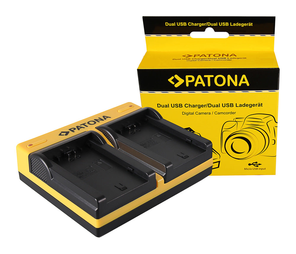 PATONA 191683 Akkulader – für Sony NP-FZ100, A7 III, A7 R III, A9 und andere – 2-fach, USB, Schwarz