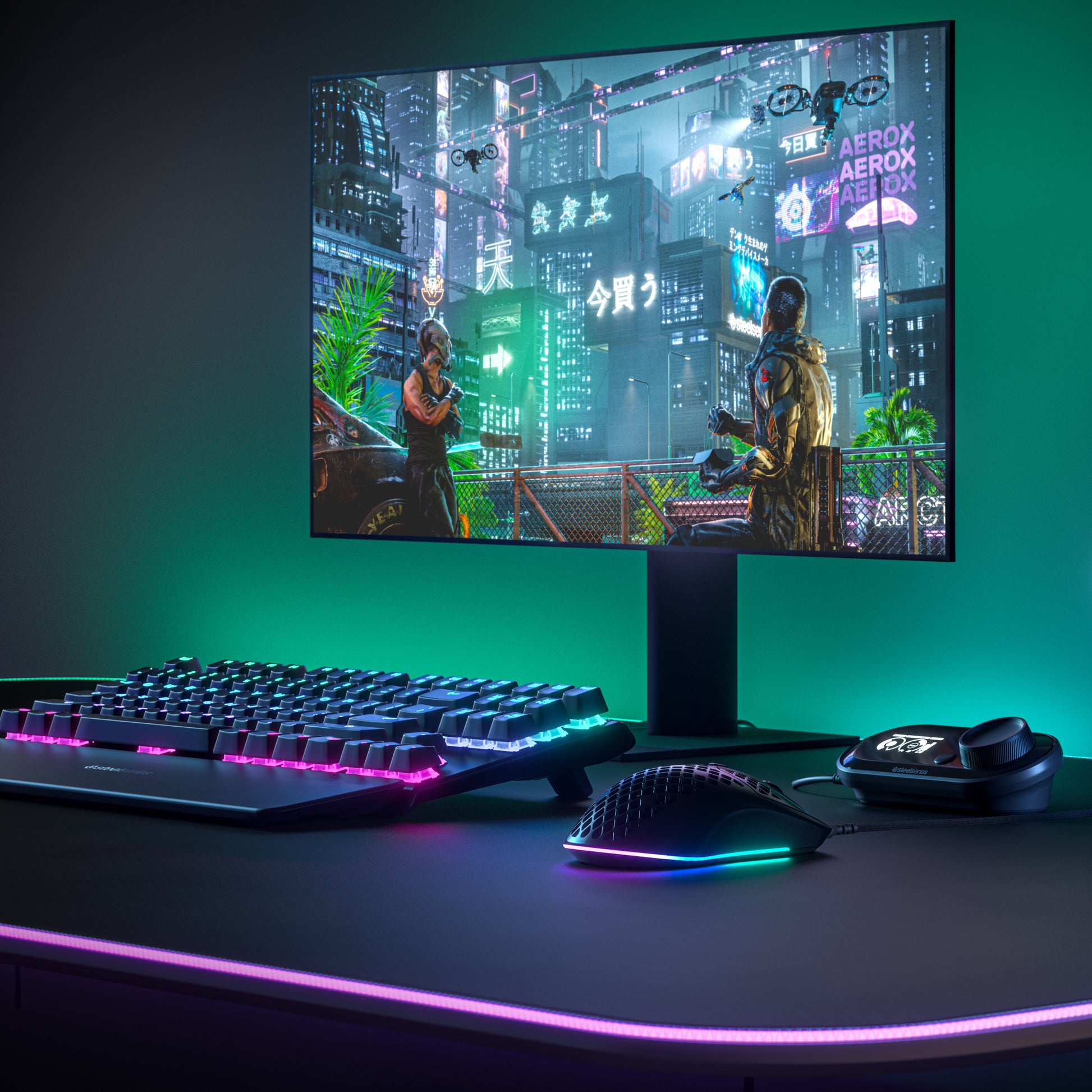 SteelSeries Aerox 3 – Gaming-Maus – Kabelgebunden (USB-C), 8500 DPI, RGB-Beleuchtung, rechts, Schwarz