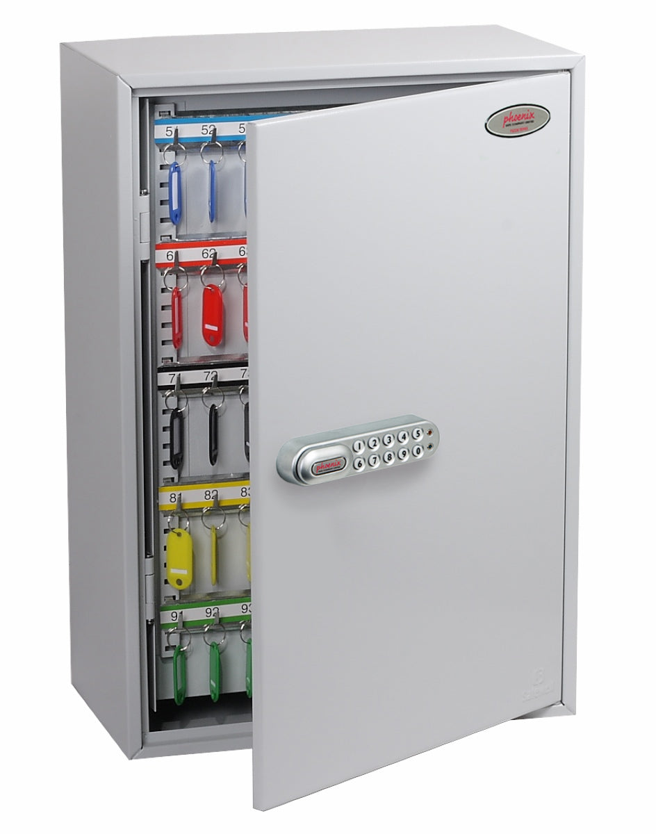 Phoenix Safe Co. KC0604E – Schlüsselschrank für 200 Schlüssel, Elektronikschloss, Grau, 380 × 140 × 550 mm