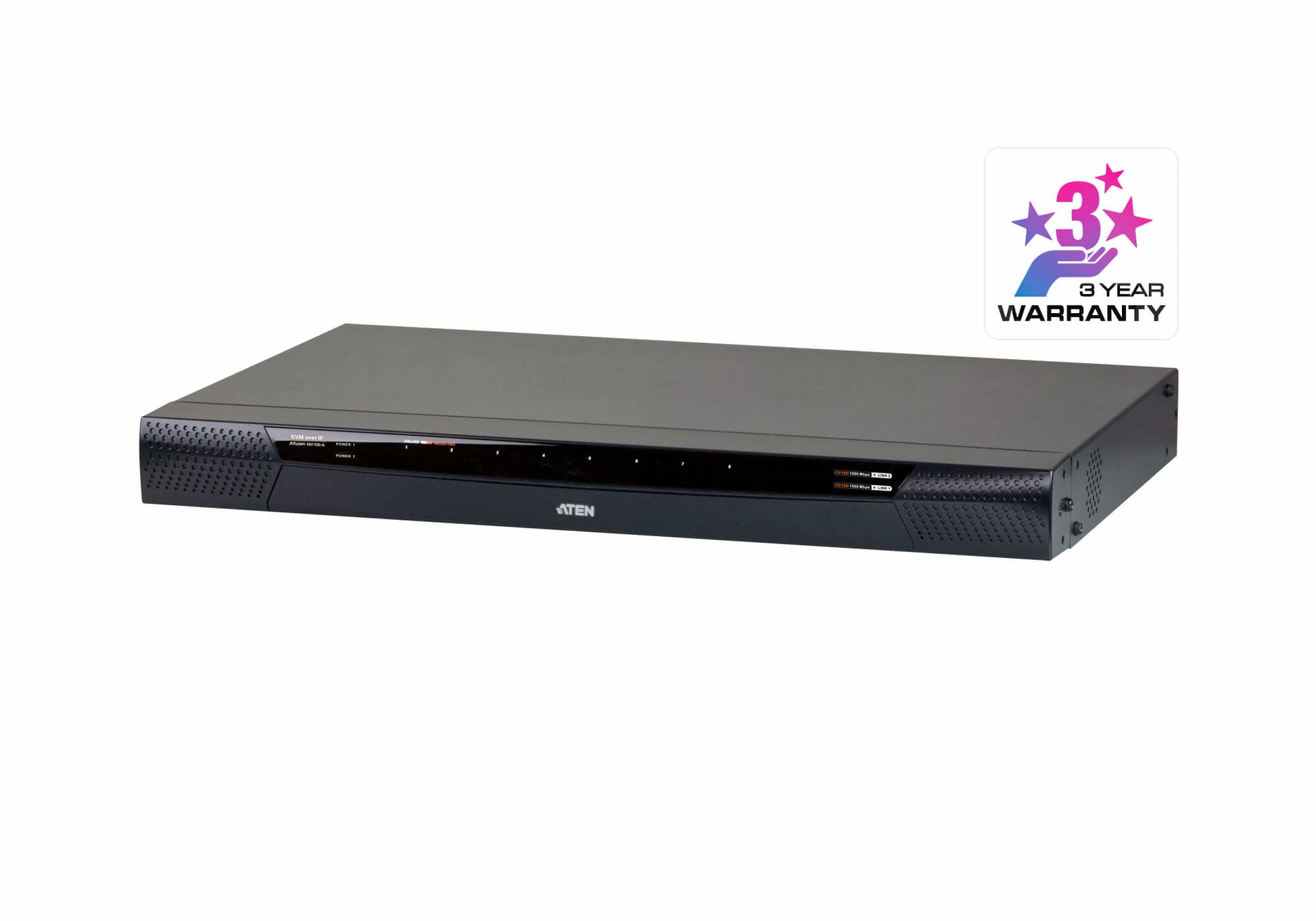 ATEN KN1108VA – KVM-Switch 8-Port, VGA/USB 2.0/Ethernet, 1920 × 1200, Virtual Media, Audio, Kaskadierbar