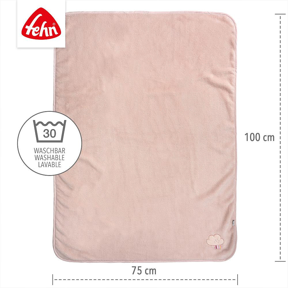 Fehn Flamingo Wohndecke – Plüsch (Polyester), Rosa – 100 × 75 cm