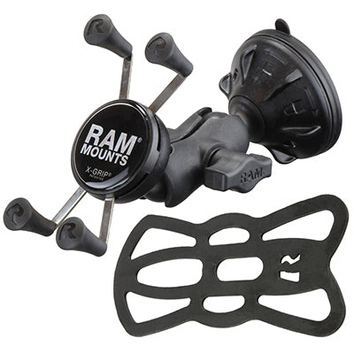 RAM Mounts X-Grip Short Arm – Auto-Halterung – Saugnapf – für Smartphones – Schwarz