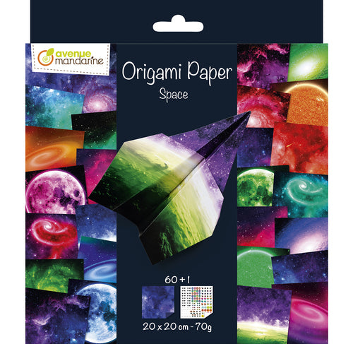 Avenue Mandarine Origamipapier – 20 × 20 cm, Weltall, 70 g/m² – 60 Blatt, PEFC