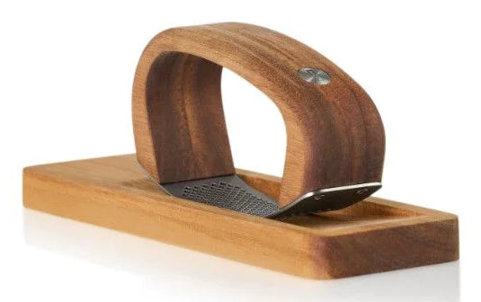 AdHoc Handknoblauchpresse, 4 × 4 × 7,5 cm, Edelstahl/Akazienholz, Braun