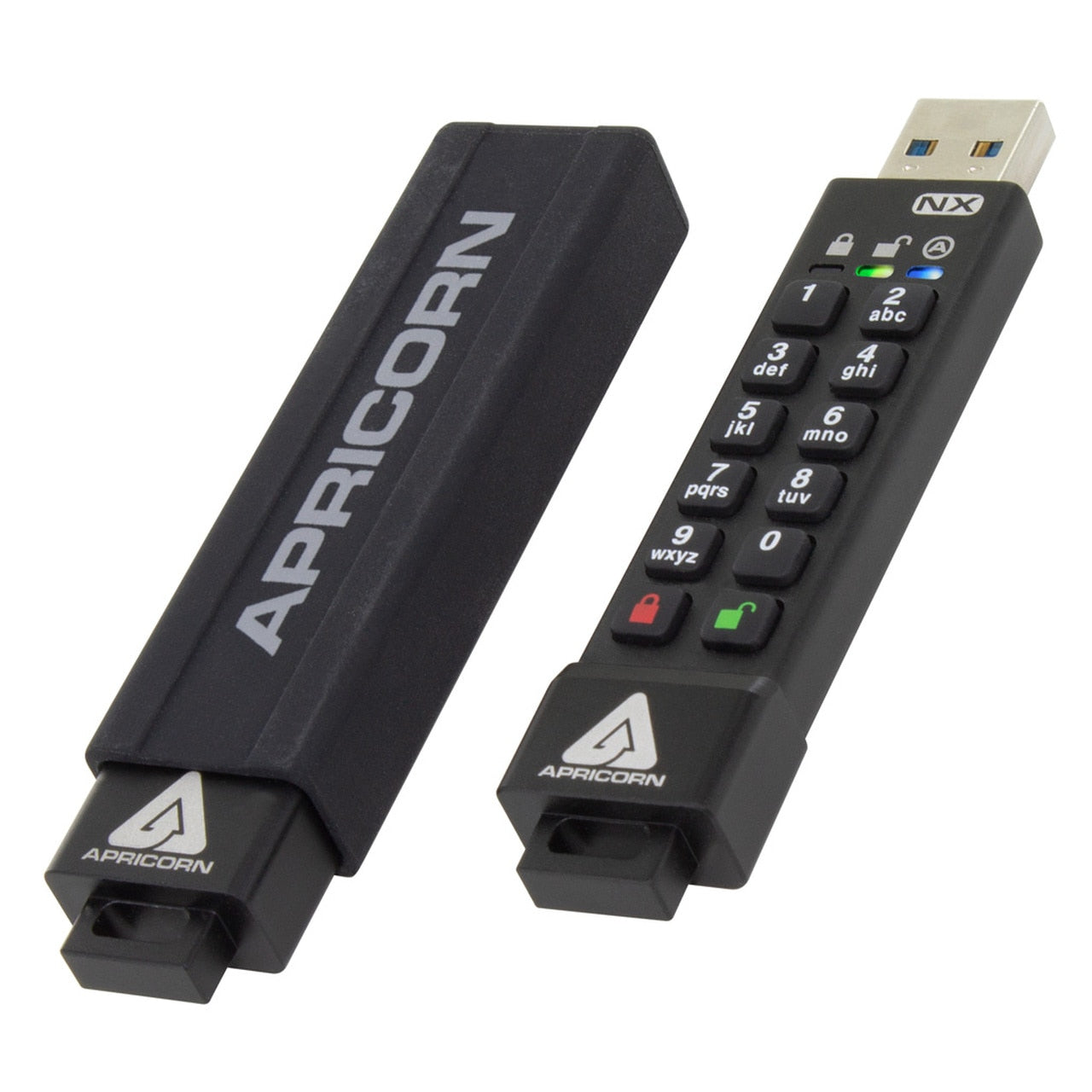 Apricorn 32GB AES XTS Secure 256-bit – USB-Stick (Kappe), USB Typ-A, USB 3.2 Gen 1, hardwareverschlüsselt, IP6