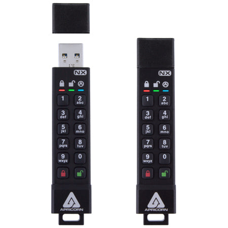Apricorn AES XTS Secure 256-Bit 128 GB – USB 3.2 Gen 1, IP67, Fingerabdruckscanner, 77/72 MB/s