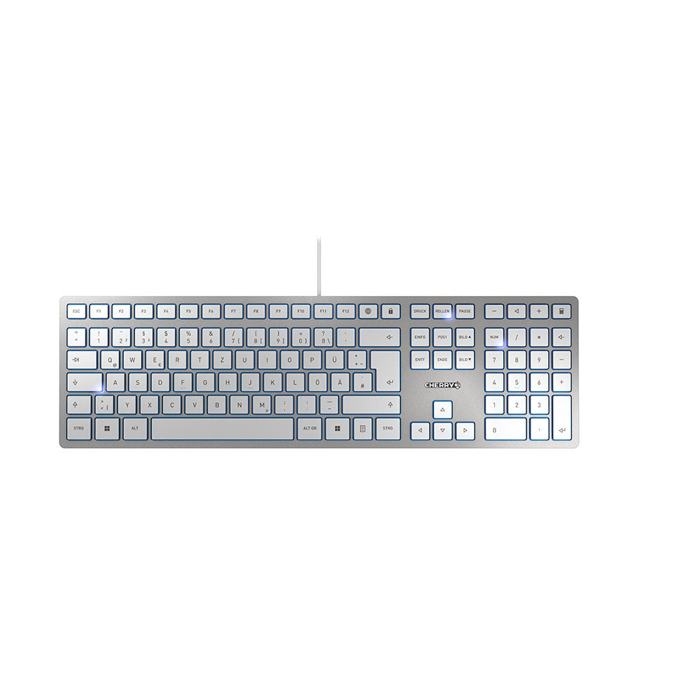 CHERRY KC 6000 Slim – Tastatur – kabelgebunden, QWERTZ (DE) – Silber