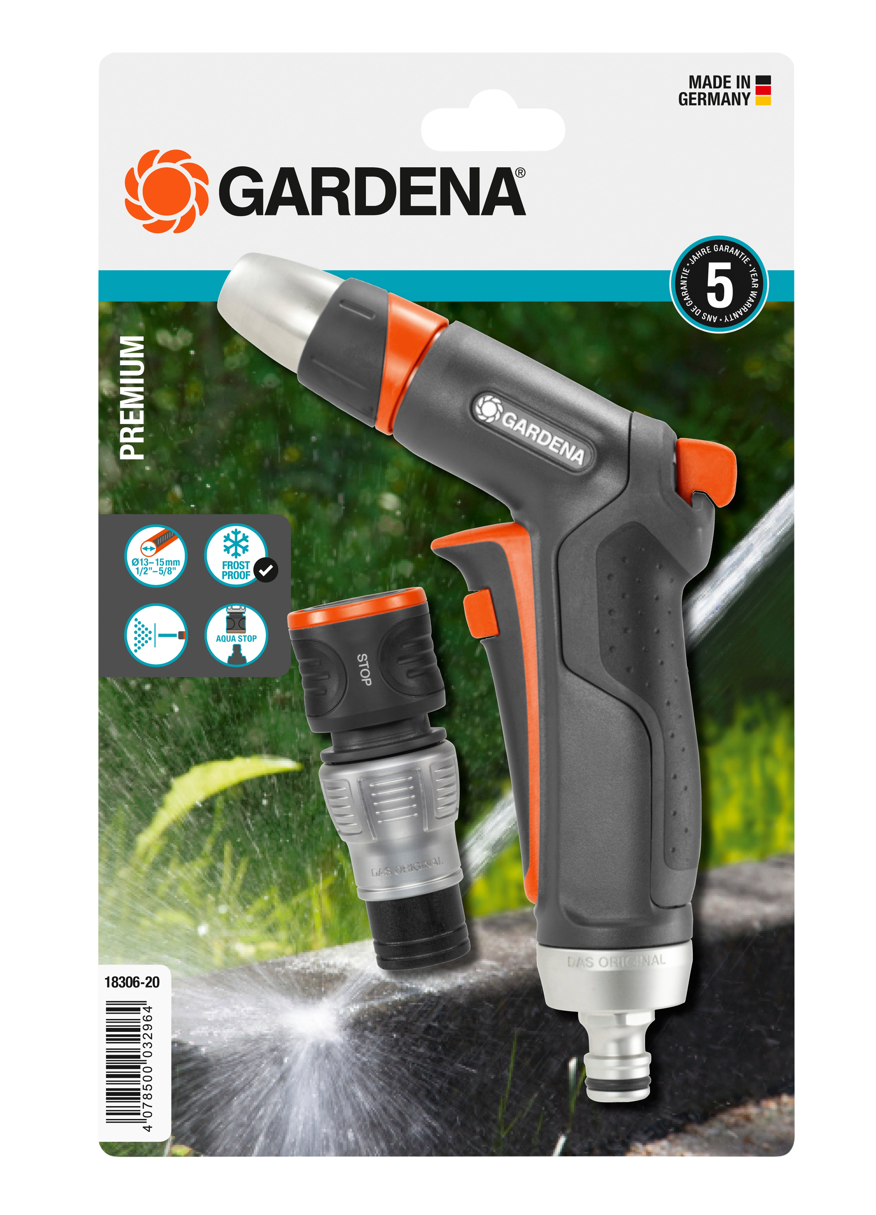 Gardena Premium Reinigungsspritzen-Set – Düsensatz, Grau, stufenlose Dosierung, frostgeschützt, 2 Stk.