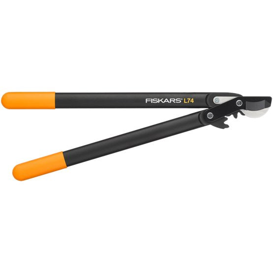 Fiskars PowerGear L74 – Bypass-Schere 545 mm, Schnittkapazität 38 mm, Schwarz, Orange
