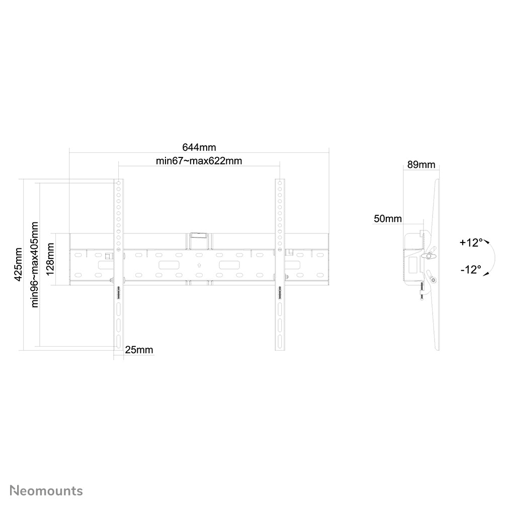 Neomounts Wandhalterung – neigbar – 37–75" – VESA 200×200–600×400 – bis 35 kg – LFD-W2640MP