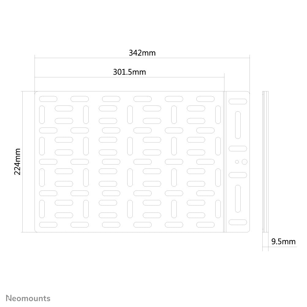 Neomounts Mini-PC-Halterung, Stahl, bis 5 kg, für VESA 75×75/100×100/100×200/200×200, Schwarz