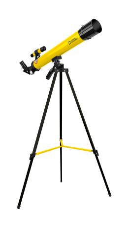 National Geographic Linsenteleskop 50/600 – Refraktor, 50 mm Durchmesser, 600 mm Brennweite, 50×/100×, Gelb