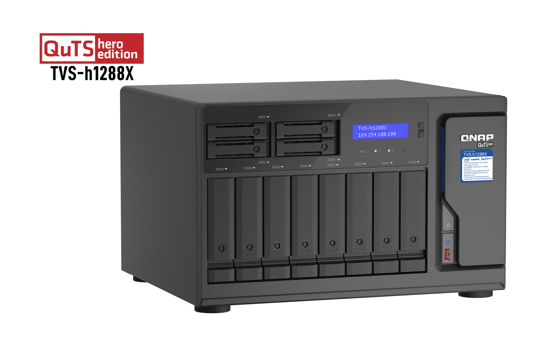 QNAP TVS-h1288X-W1250-16G Speichergerät – 12 Bay