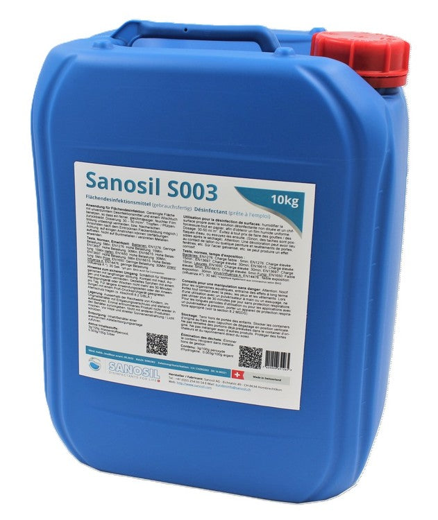 Sanosil S003 Flächendesinfektionsmittel für Flächen – Gebrauchsfertig, Kanister – 10 l