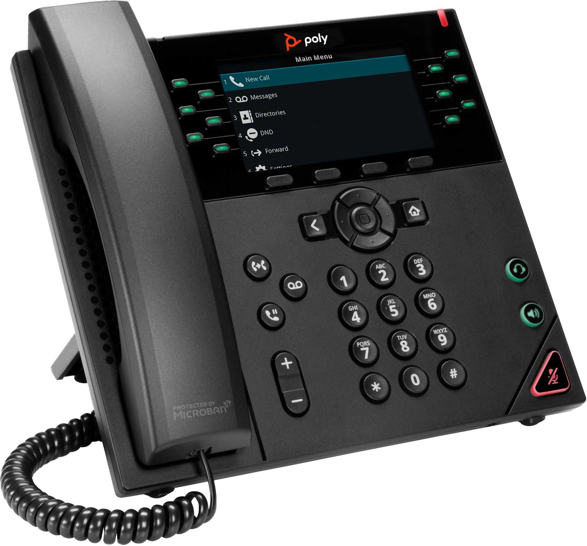 Poly VVX 450 – IP-Telefon, PoE, inkl. Headset, Schwarz