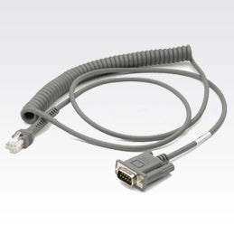 Zebra Motorola – RS-232-Kabel – CBA-R09-C09ZAR – spiralförmig – für Nixdorf Beetle – Grau – 2,7 m