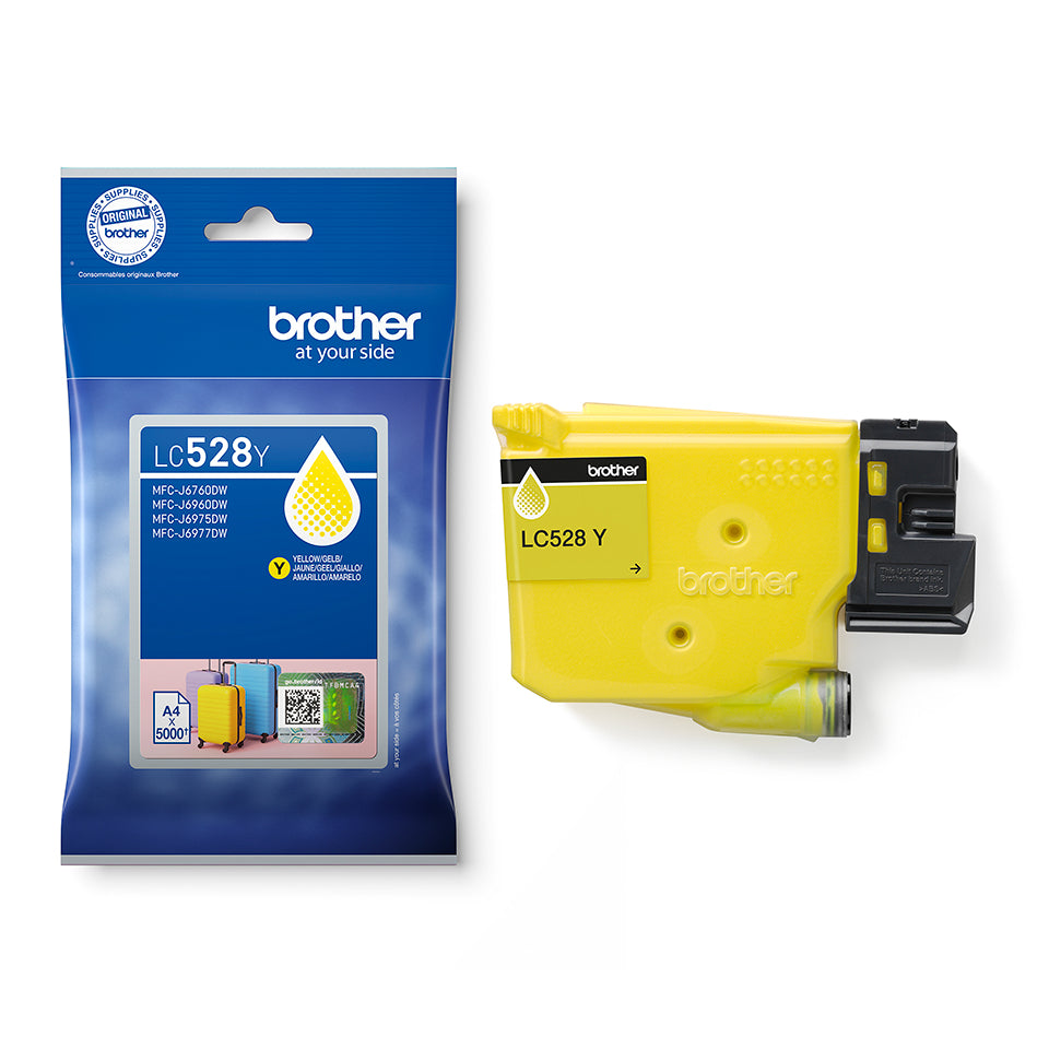 Brother LC528Y Gelbe Tintenpatrone (Original) – 5'000 Seiten – für Brother MFC-J6760DW/MFC-J6960DW