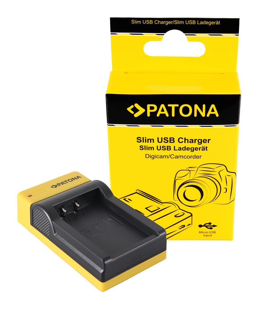 PATONA Micro-USB-Ladegerät – 46 × 85 × 23 mm, 8,4 V, 0,5 A, schwarz – für Canon EOS 750D, 760D, 8000D und andere