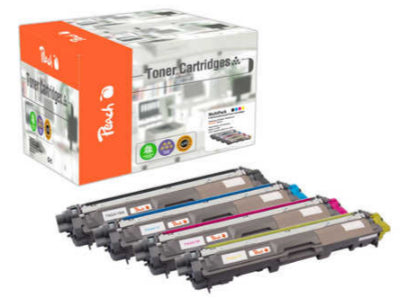 Peach Toner-Multipack TN-241 – BK/C/M/Y, 2500 Seiten – für Brother DCP-9015/DCP-9020/HL-3140 u. a.