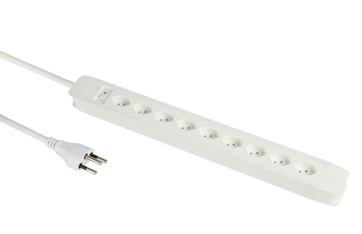 M. Schönenberger Schönenberger PRINCIPIO – Steckdosenleiste, 9× T13, mit Schalter, 2 m, Stecker T12, IP20