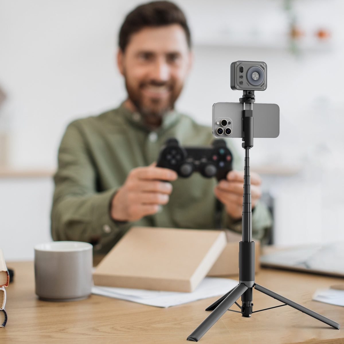 SmallRig ST30 Lite – Foto-/Video-Griff – 3-Bein-Stativ, 147 cm, Traglast 1 kg – für Smartphones – Schwarz