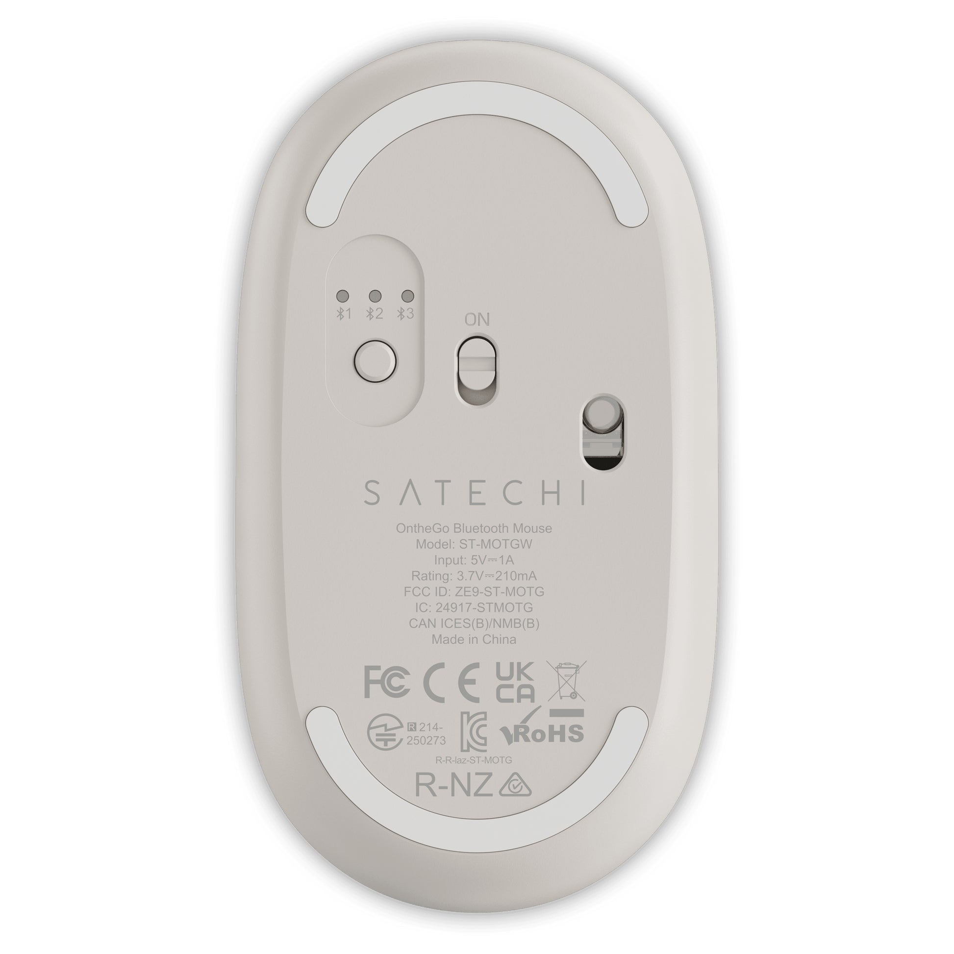 Satechi Onthego Mouse Travel – Maus – Kabellos (Bluetooth), 2400 DPI, beidhändig, Sand