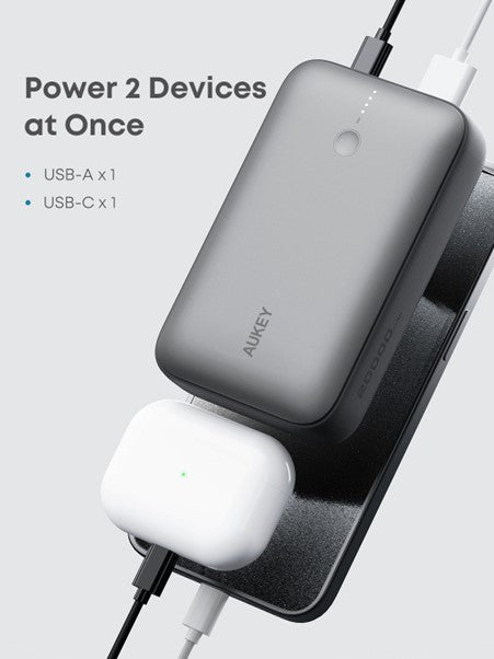 AUKEY Powerbank 20000 mAh, PD 20 W, Weiss