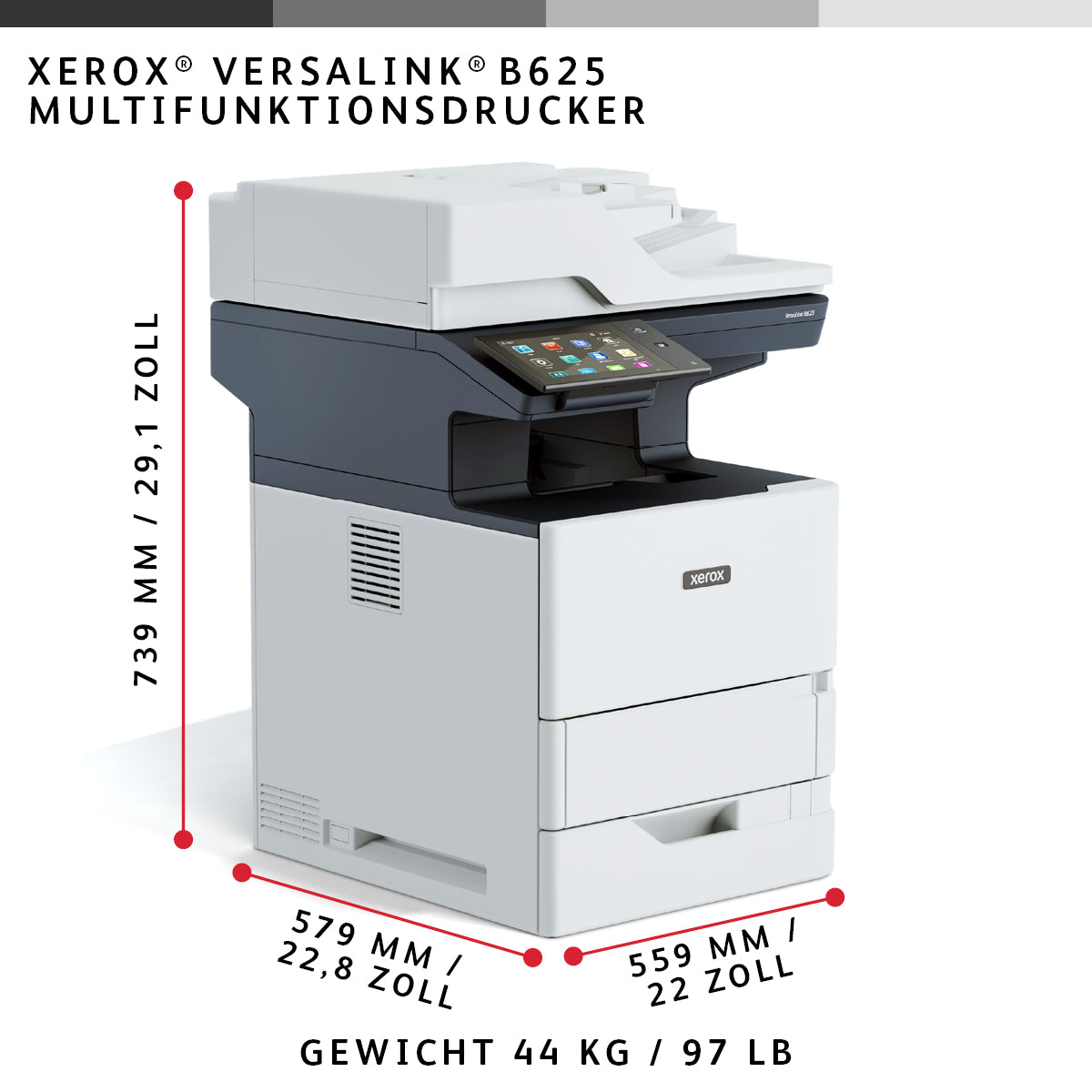 Xerox B625V_Dn – S/W Laser-MFP A4 – 65 ppm S/W