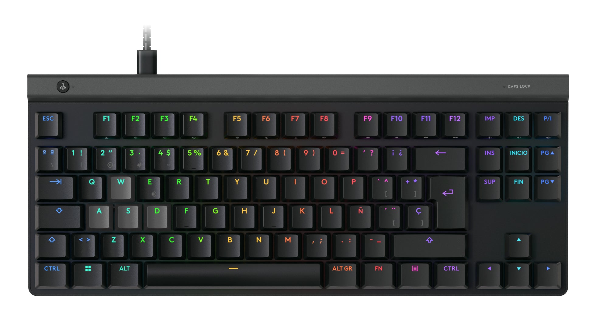 Logitech G515 Rapid – Tastatur TKL – Mechanisch, RGB – Kabelgebunden USB-C – QWERTY (ES) – Schwarz