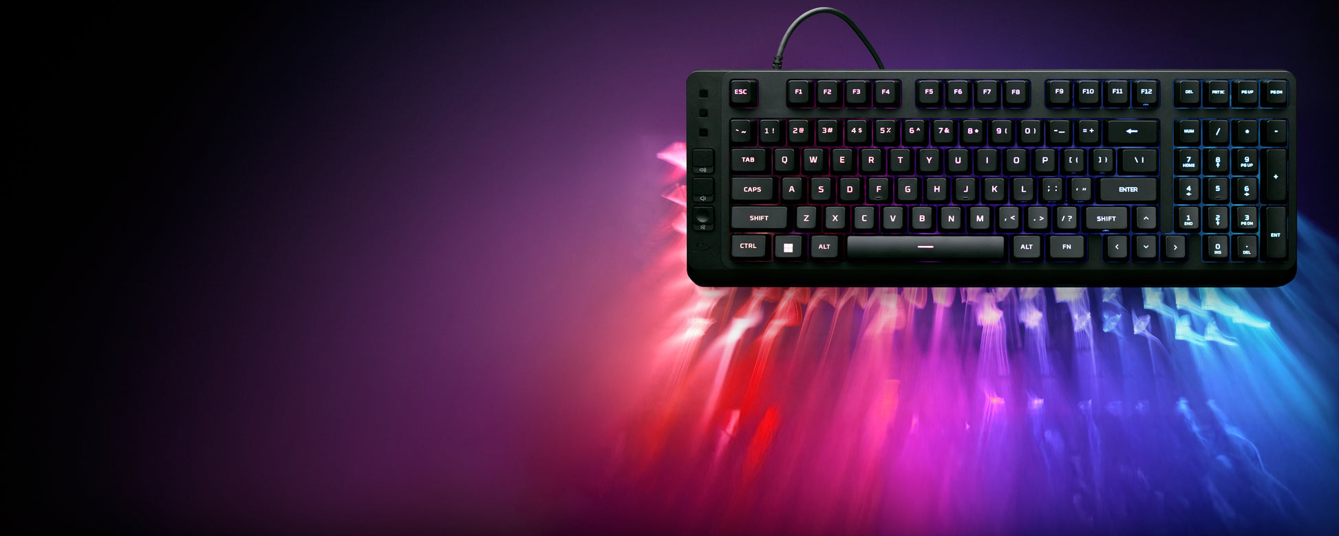 HyperX Eve 1800 – Gaming-Tastatur TKL – Mechanisch (HyperX Red), RGB – Verkabelt, USB-C – Schwarz