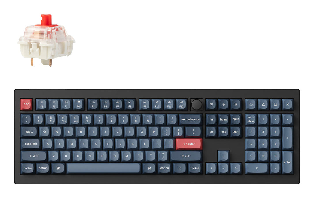 Keychron V6 Max – Tastatur – Mechanisch – USB-C Kabelgebunden & Bluetooth & 2,4 GHz – QWERTZ (CH)
