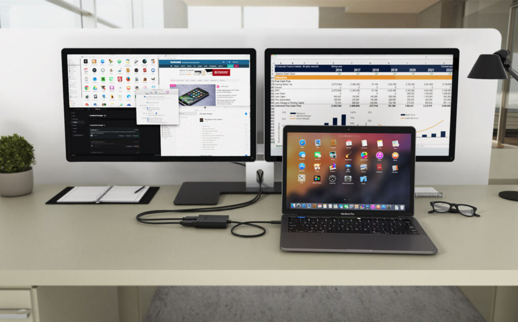 i-tec USB-C zu 2× DisplayPort Adapter – 2× 4K (3840 × 2160) @ 60 Hz / 8K (7680 × 4320) @ 30 Hz, 0,3 m, Schwarz