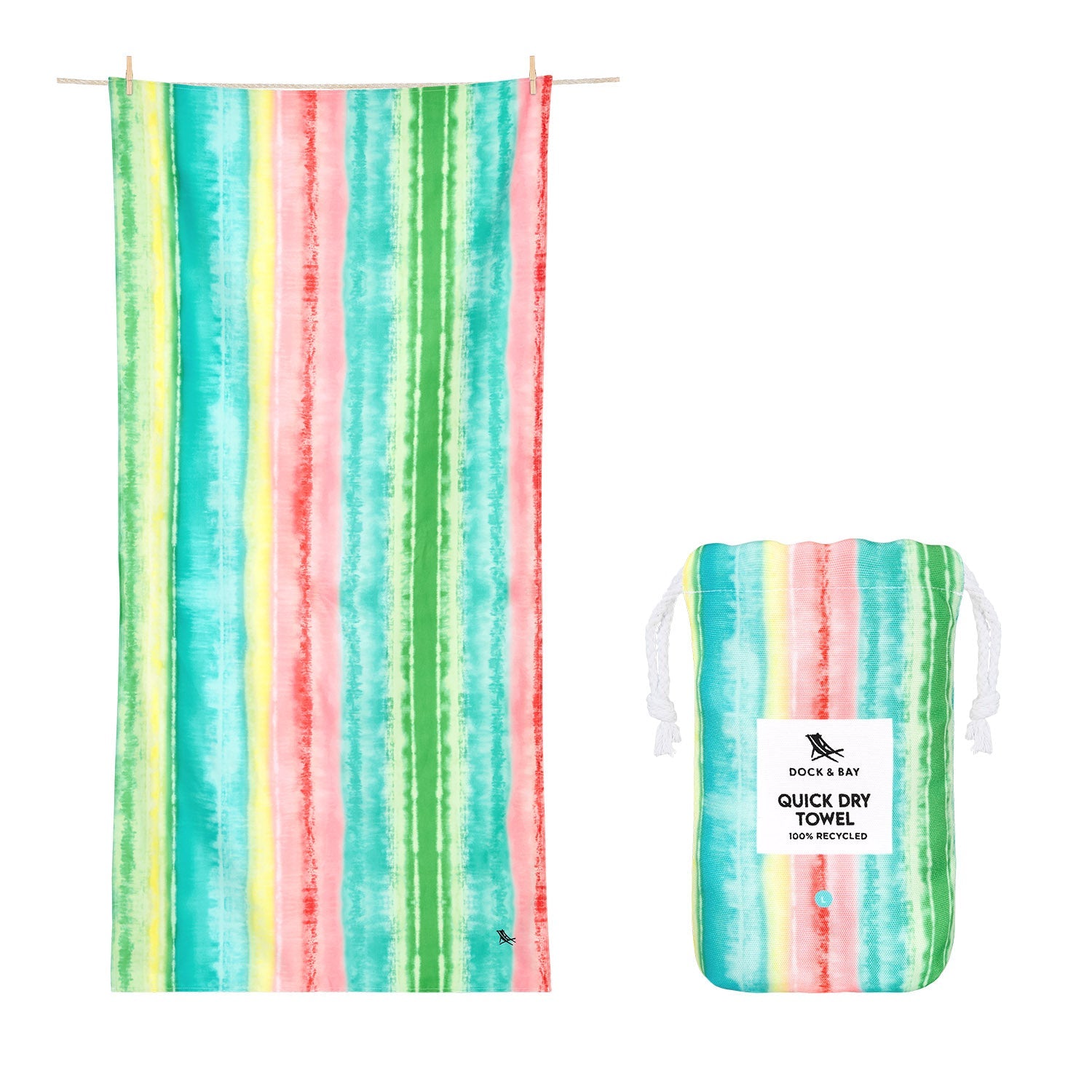 Dock & Bay Strandtuch – 90 × 200 cm, Mehrfarbig, Polyamid/Polyester