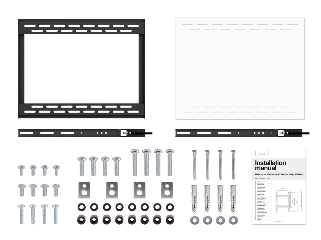 Multibrackets 8830 – Wandhalterung, fix, bis 100", VESA 200×200–400×600, bis 100 kg, Hochformat, schwarz