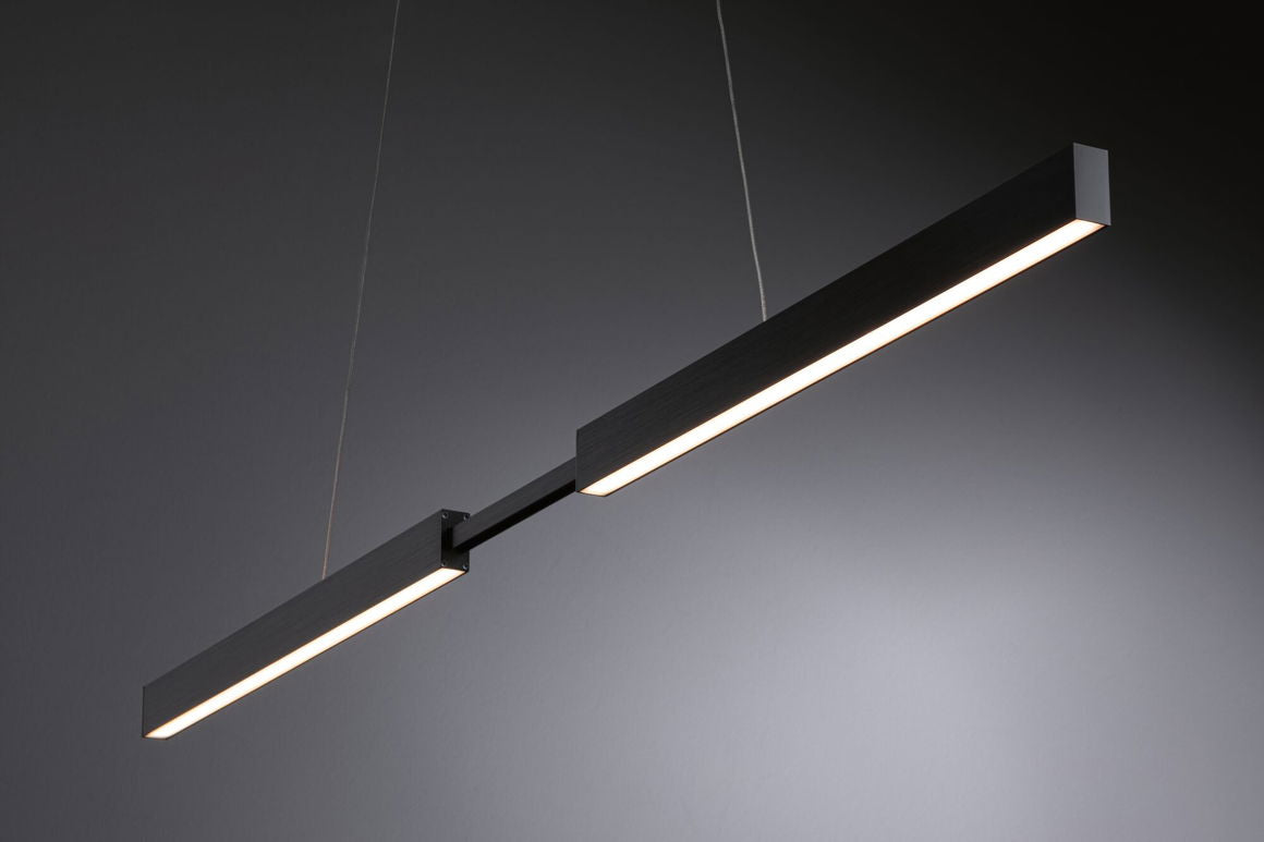 Paulmann Pendelleuchte Aptare – 180 × 5 cm, 3840 lm, 2200–2700 K, dimmbar, ZigBee, für Alexa, schwarz