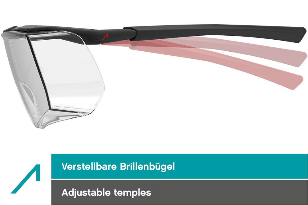 ACE Schutzbrille Evo OTG – klar, beschlagfrei, kratzfest, für Brillenträger