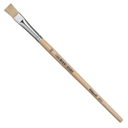 Pelikan Pinsel – flach, Schweineborsten, Breite 13 mm, Länge 178 mm, Aluminiumzwinge, FSC