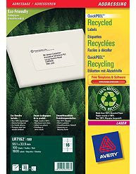 Avery Zweckform – Etiketten A4 99 × 34 mm – Papier, weiss – Laser/Inkjet – 16 pro Blatt, 100 Blätter