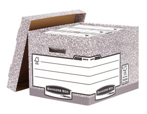 Fellowes R-Kive System Archivschachtel – 335 × 404 × 292 mm, grau, Karton, 10er Pack