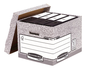Fellowes R-Kive System Archivschachtel – 335 × 404 × 292 mm, grau, Karton, 10er Pack