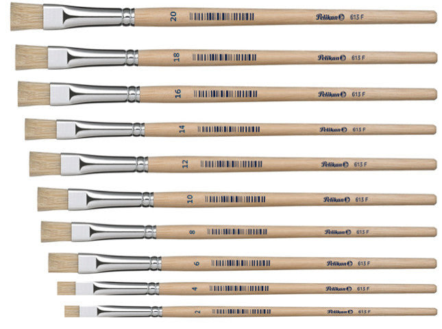 Pelikan Pinsel – braun, Schweineborsten, Länge 182 mm, Aluminiumzwinge, FSC-zertifiziert