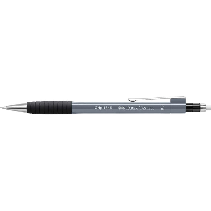 Faber-Castell Grip 1345 Druckbleistift – 0,5 mm – Grau – Anti-Minenbruch – 1er-Pack