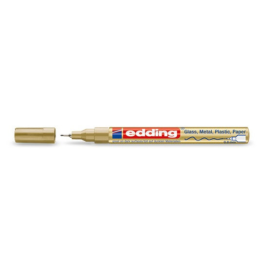 Edding 780 Paint Marker Metallic – Rundspitze 0,8 mm – Gold/Silber, 2er-Set, für Glas