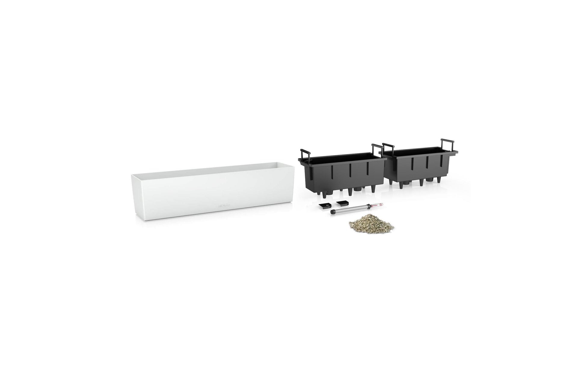 LECHUZA Pflanzgefäss – 79 × 19 × 19 cm, 12000 ml – Polypropylen & Kunststoff, grau