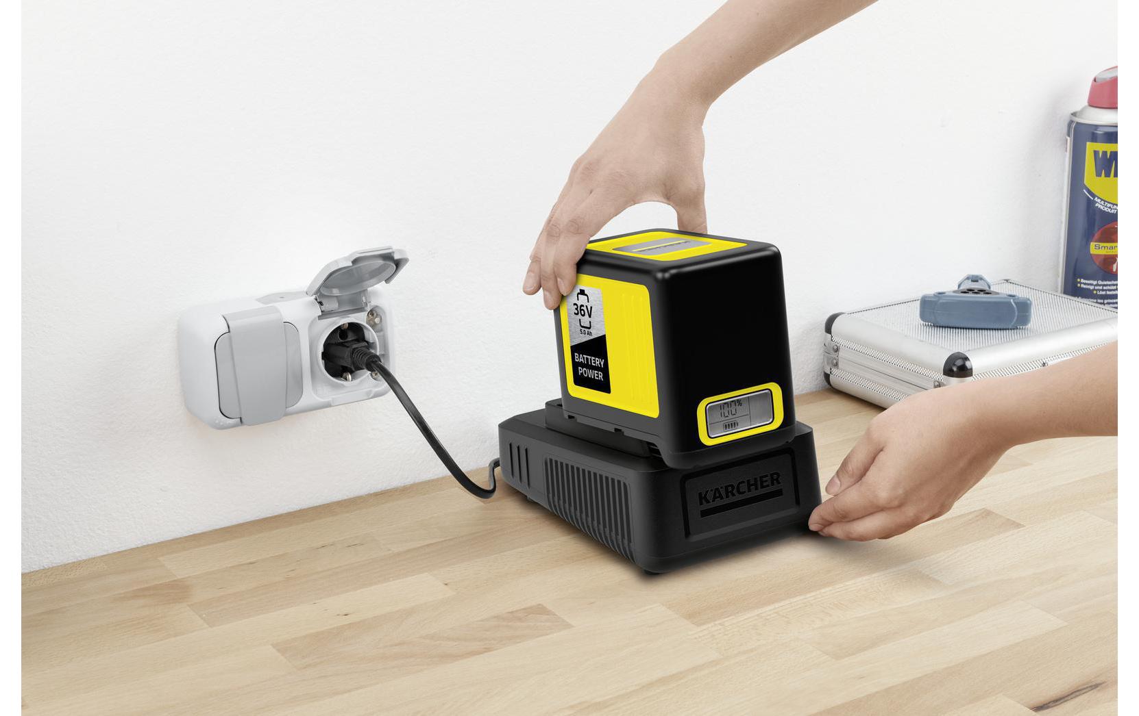 Kärcher Akku- & Ladegerät-Set 36 V 5 Ah (180 Wh) – 1 Akku, 1 Ladegerät – für Kärcher