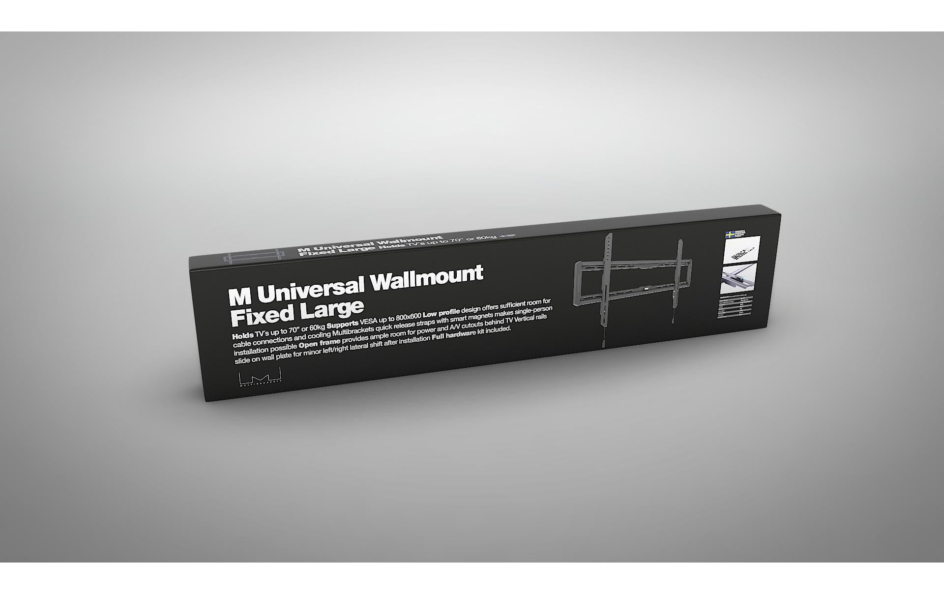 Multibrackets M Universal Fixed Large – Wandhalterung, fix, für 77″, VESA 800×400, bis 60 kg, schwarz